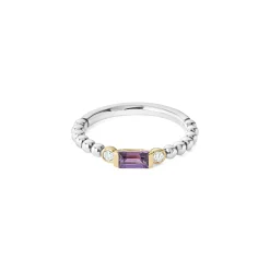 New LAGOS Amethyst And Diamond Stacking Ring