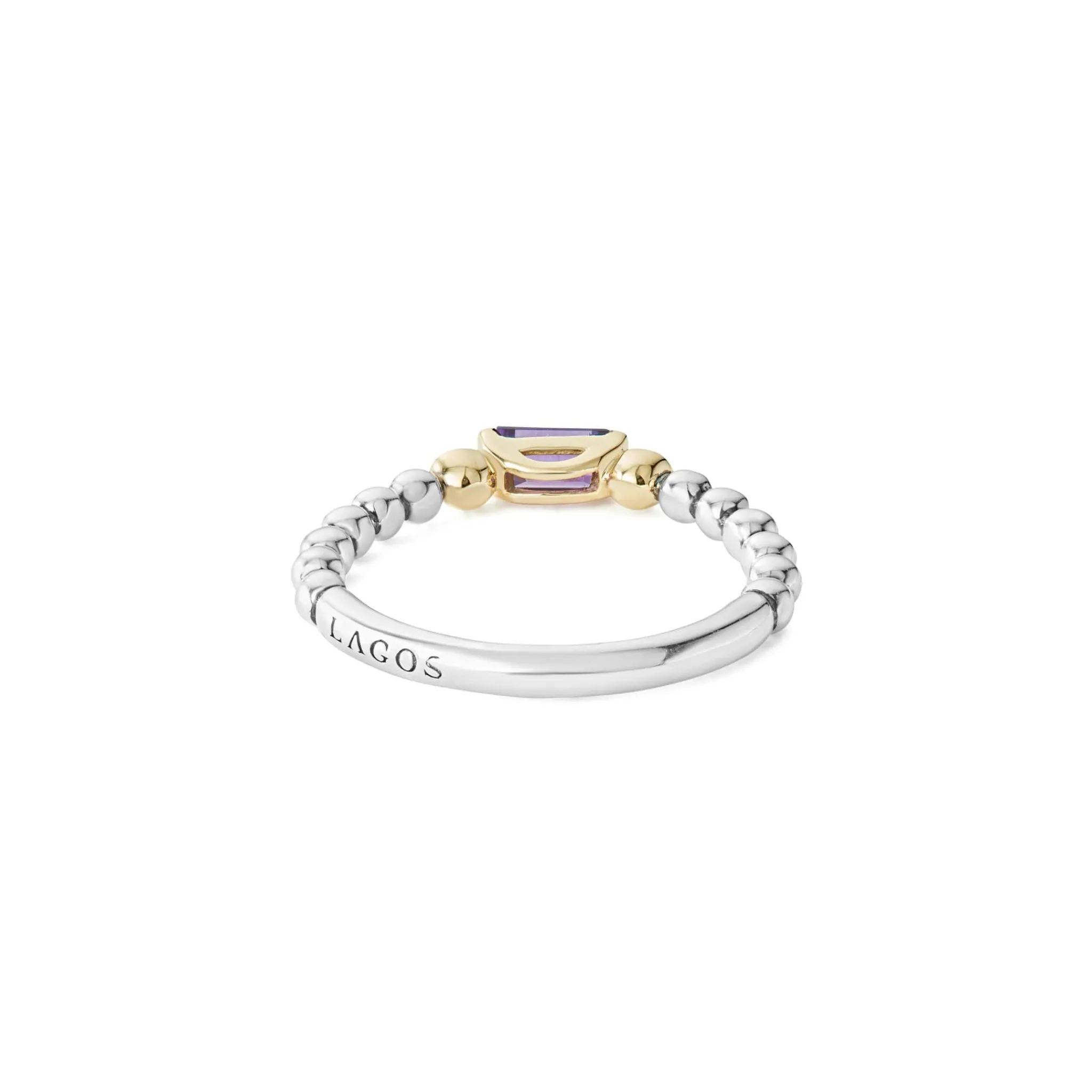 New LAGOS Amethyst And Diamond Stacking Ring