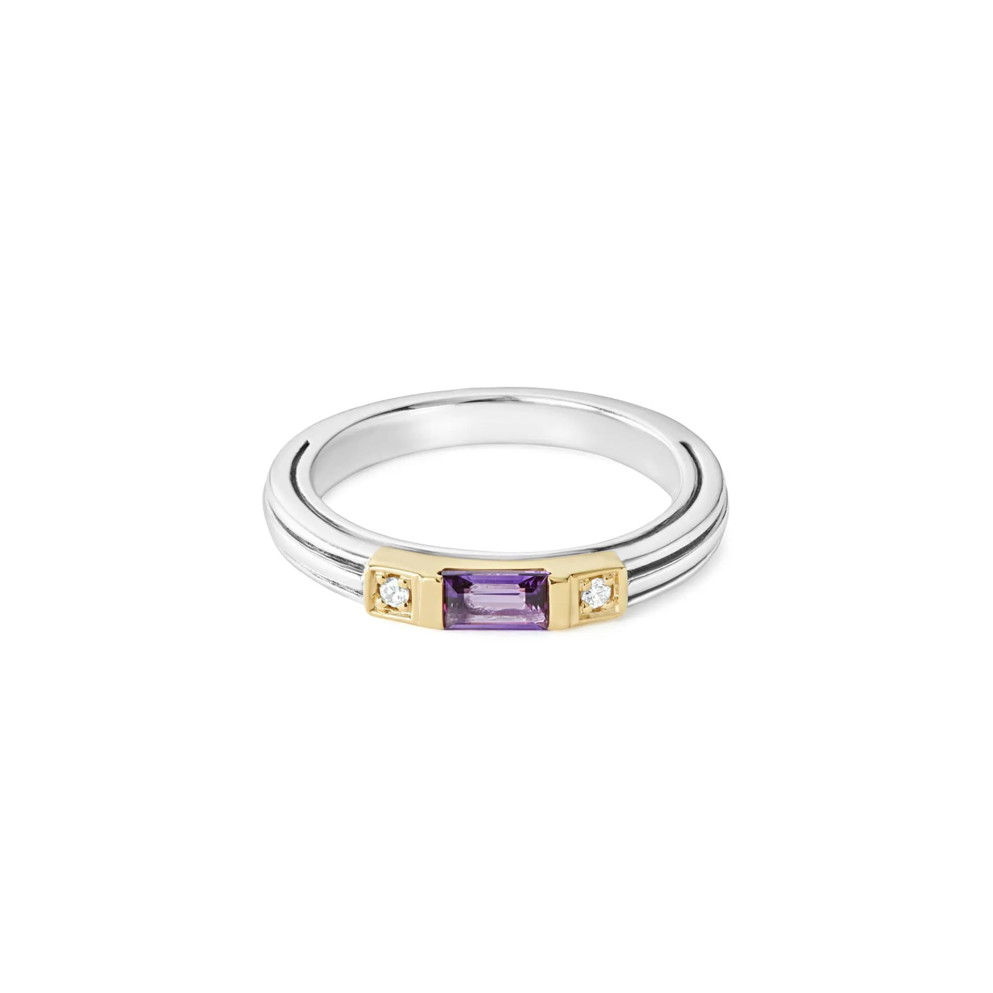 Best Sale LAGOS Amethyst And Diamond Stacking Ring