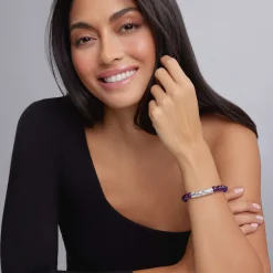 Sale LAGOS Amethyst Silver Station Bead Bracelet