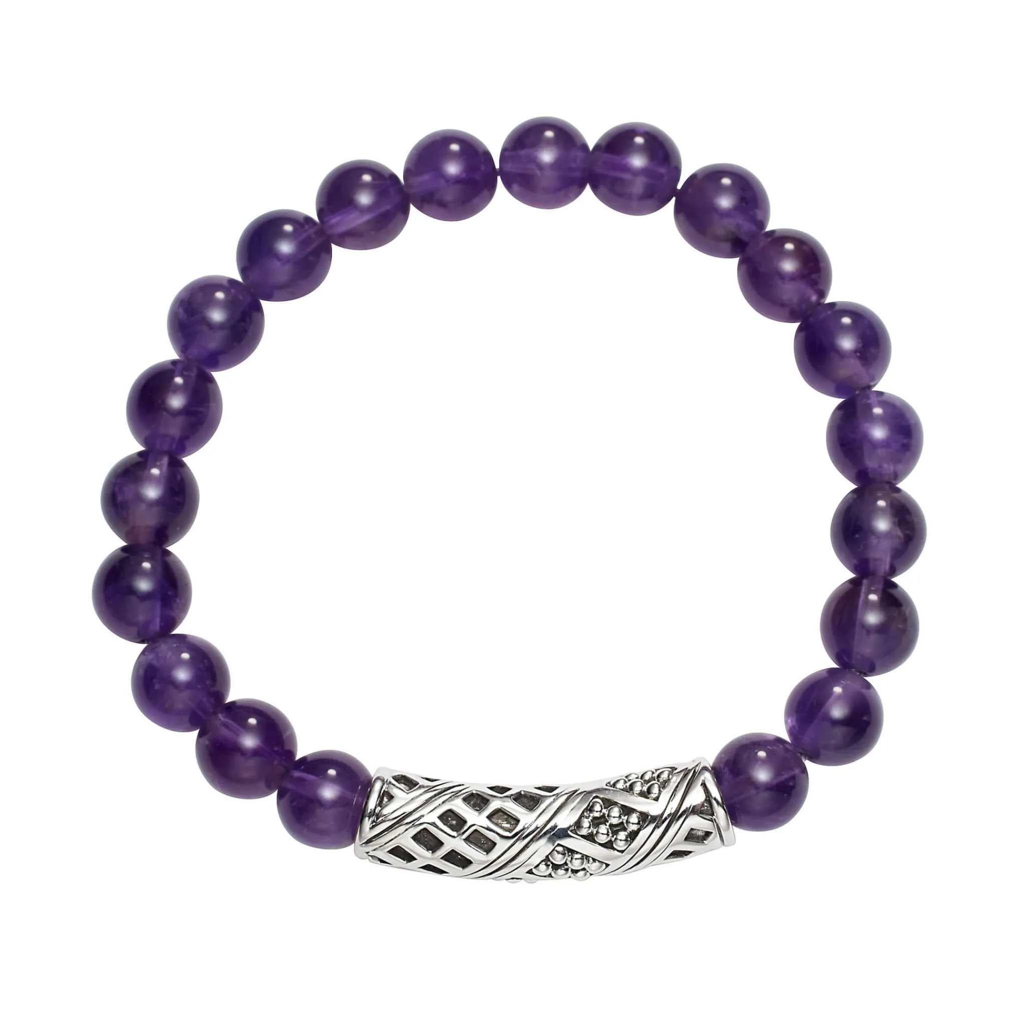 Sale LAGOS Amethyst Silver Station Bead Bracelet