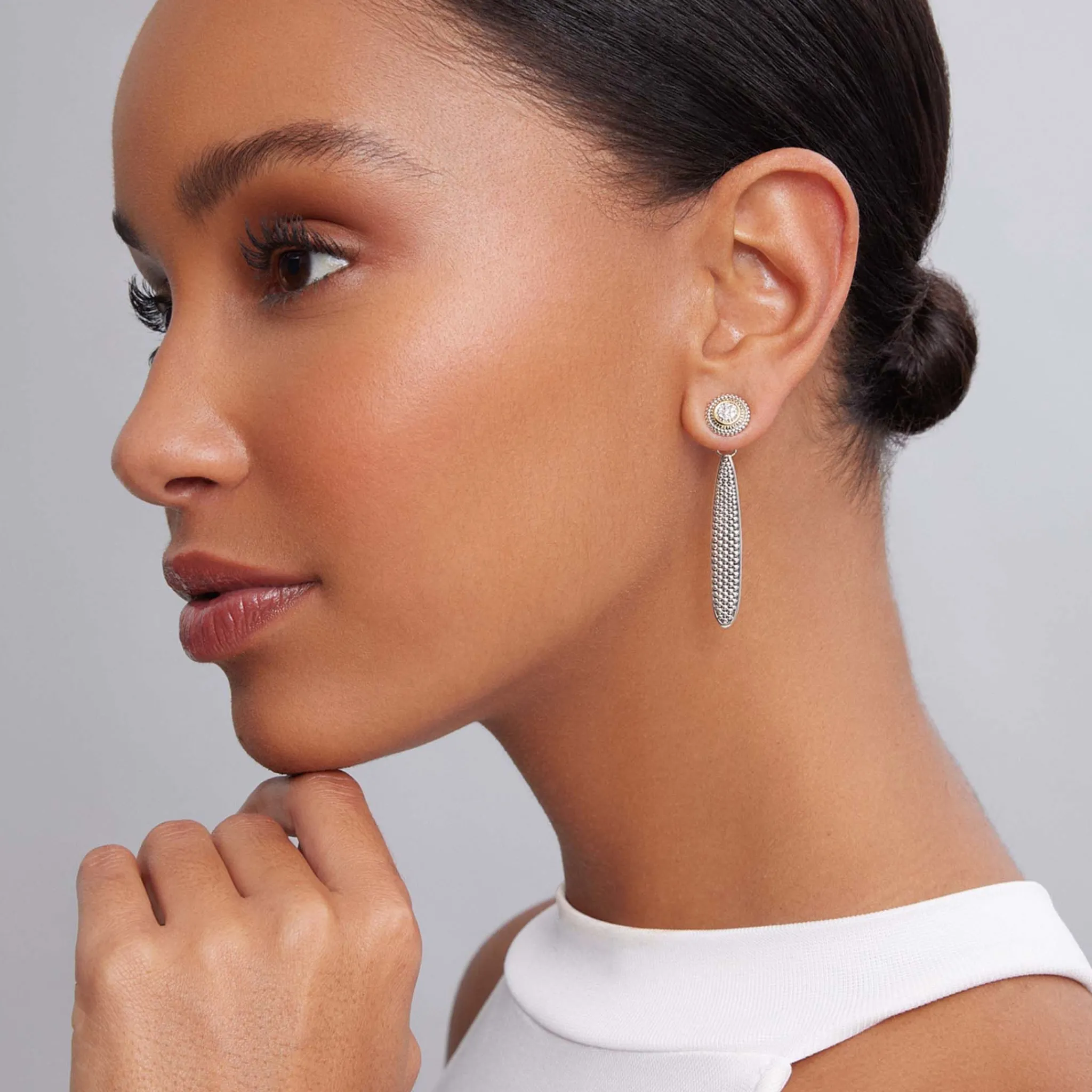 Hot LAGOS Beaded Diamond Stud Earrings