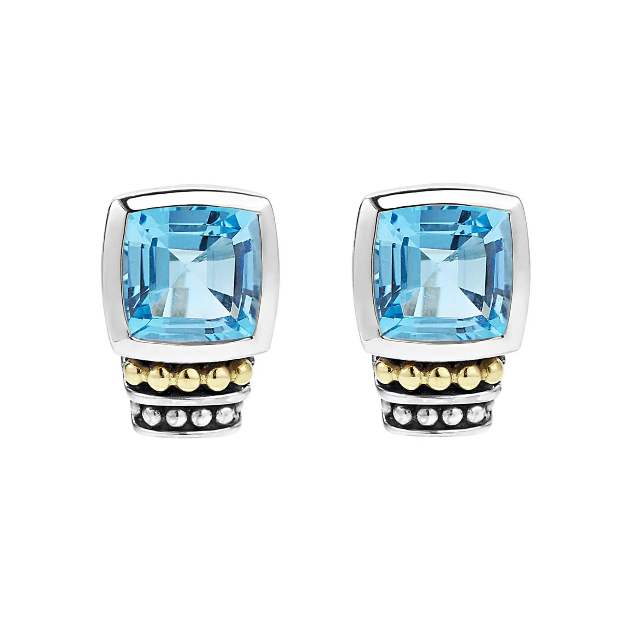Sale LAGOS Bezel-Set Swiss Blue Topaz Stud Earrings