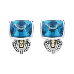 Cheap LAGOS Bezel-Set Swiss Blue Topaz Earrings