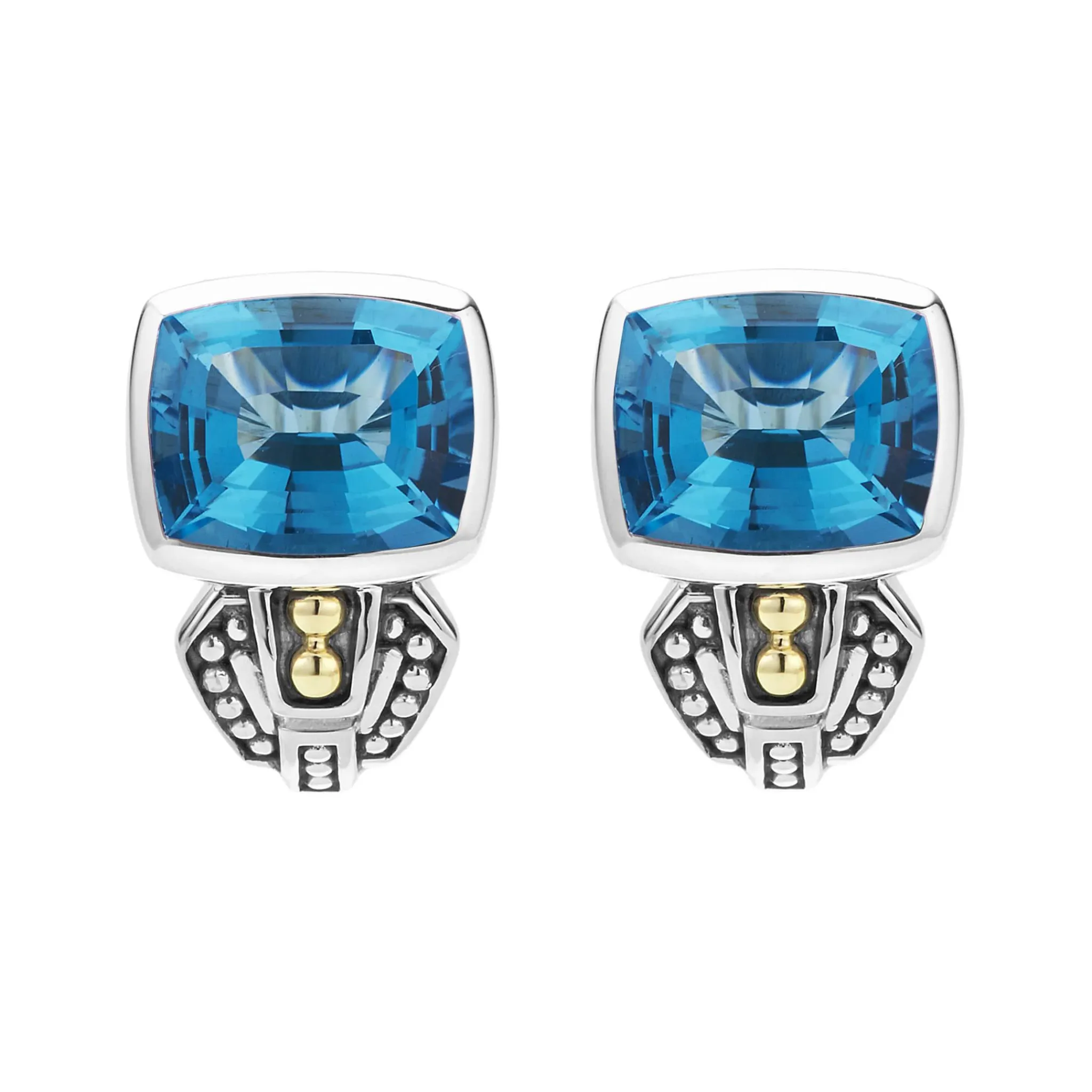 Cheap LAGOS Bezel-Set Swiss Blue Topaz Earrings
