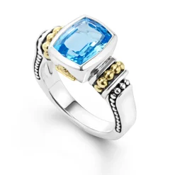 Fashion LAGOS Bezel-Set Swiss Blue Topaz Ring