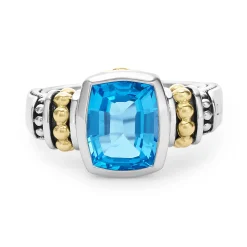 Fashion LAGOS Bezel-Set Swiss Blue Topaz Ring