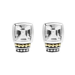 Online LAGOS Bezel-Set White Topaz Stud Earrings
