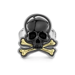 Discount LAGOS Black Agate Skull And Bones Statement Ring