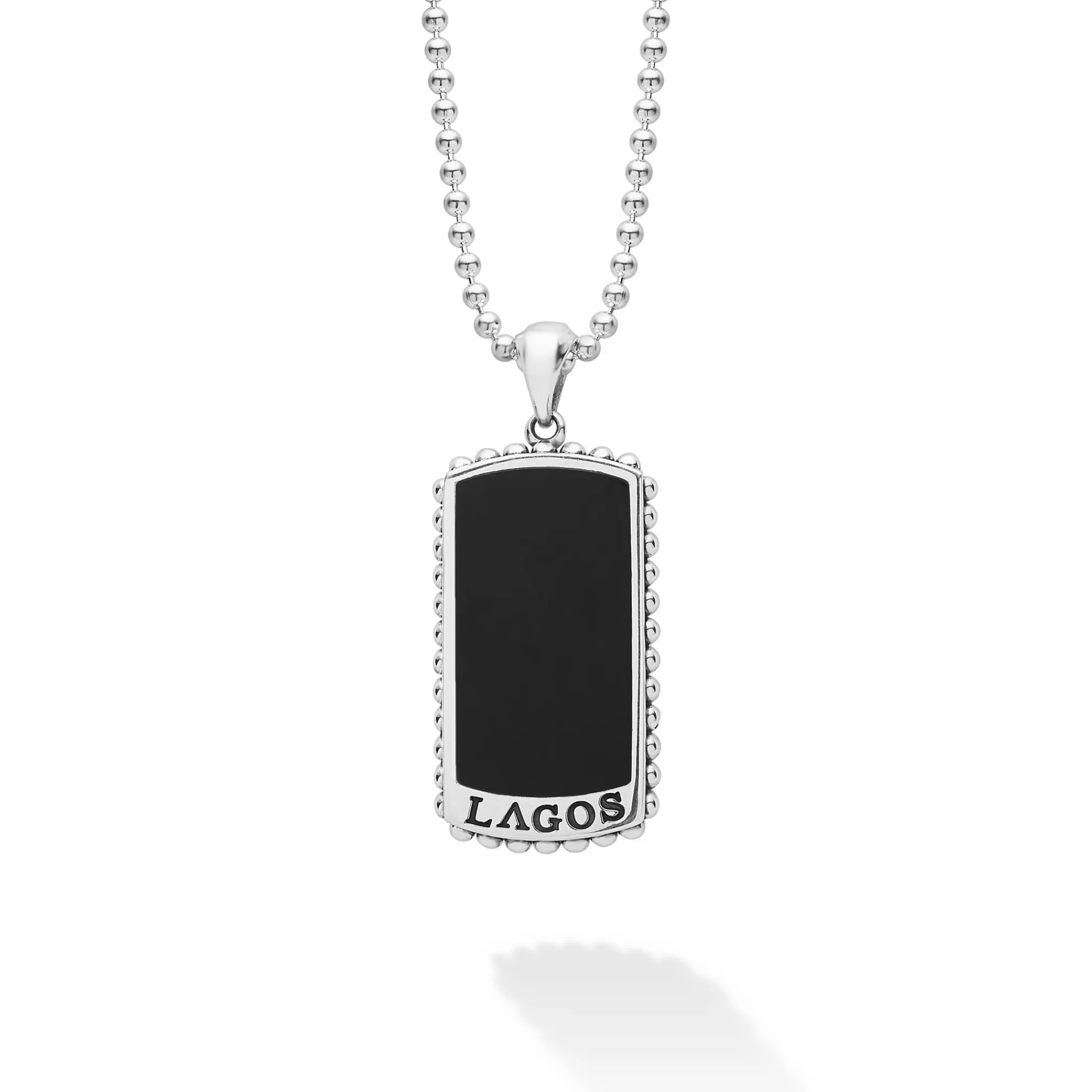 Cheap LAGOS Black Agate Tag Amulet Necklace
