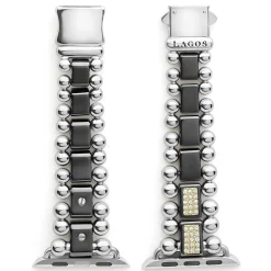 Discount LAGOS Black Ceramic Half Diamond Watch Bracelet-38-45Mm