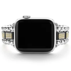 Discount LAGOS Black Ceramic Half Diamond Watch Bracelet-38-45Mm