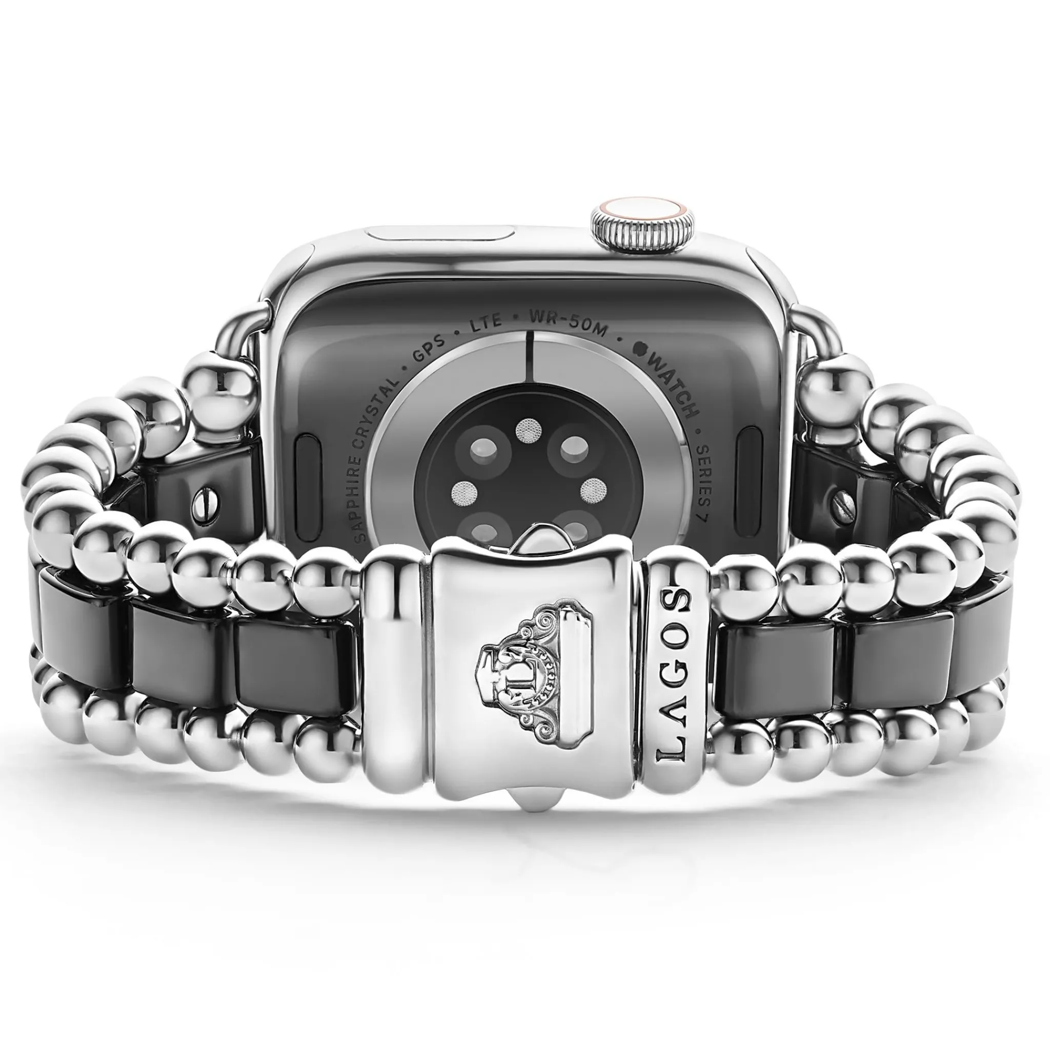 Outlet LAGOS Black Ceramic Half Diamond Watch Bracelet-38-45Mm