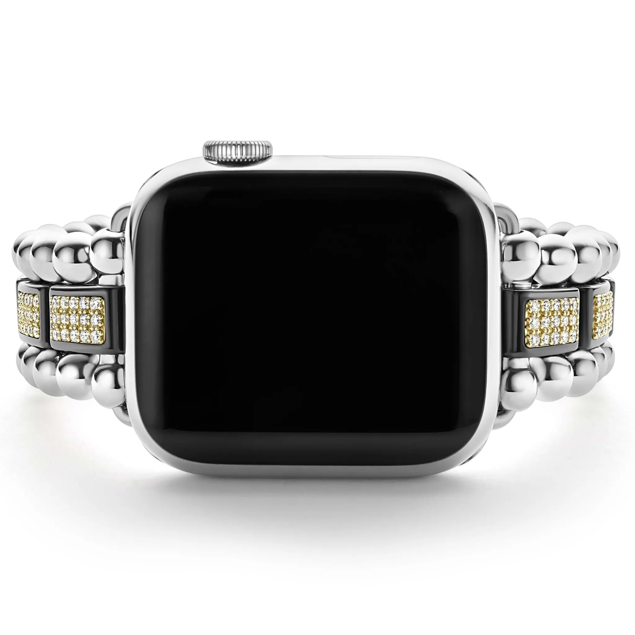 Outlet LAGOS Black Ceramic Half Diamond Watch Bracelet-38-45Mm