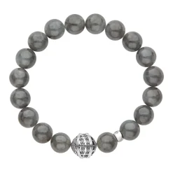 Cheap LAGOS Black Jade Silver Station Bead Bracelet