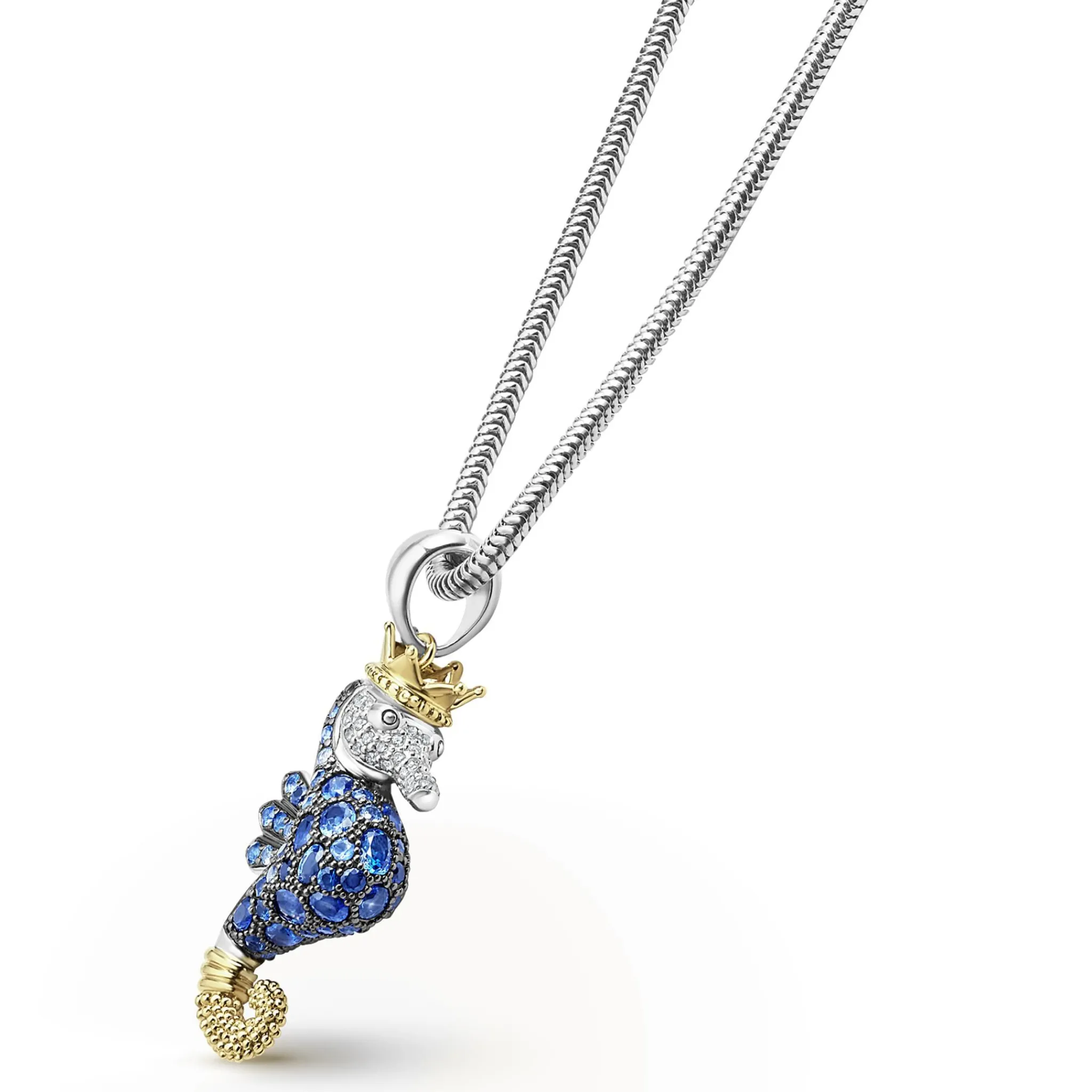 Discount LAGOS Blue Sapphire And Diamond Seahorse Pendant Necklace
