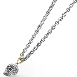 New LAGOS Caviar Beaded Skull Amulet Necklace