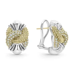 Hot LAGOS Caviar Diamond Knot Earrings