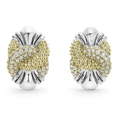Hot LAGOS Caviar Diamond Knot Earrings