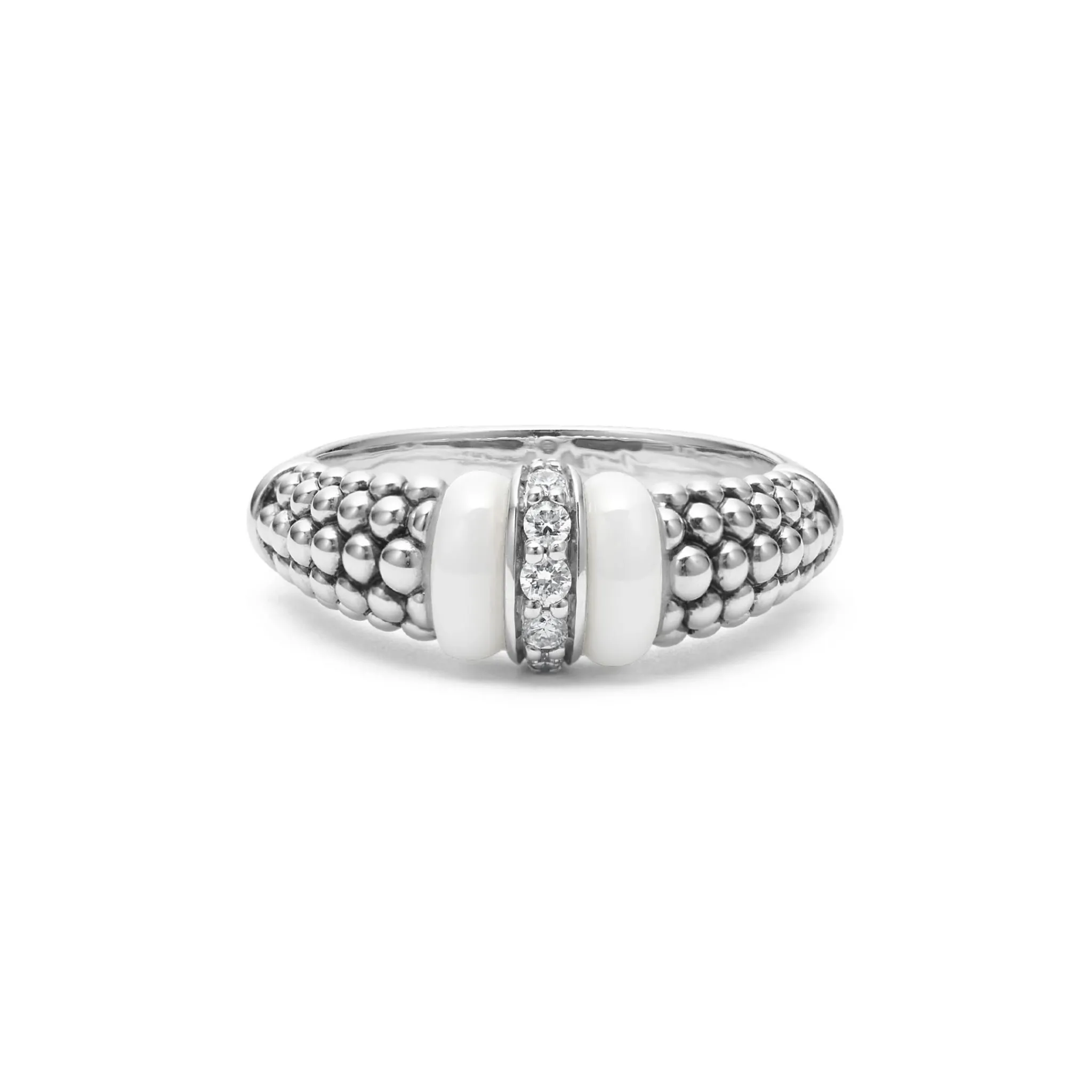 Fashion LAGOS Ceramic And Caviar Diamond Ring