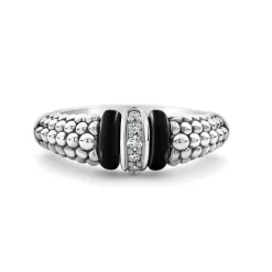 New LAGOS Ceramic And Caviar Diamond Ring