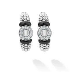 Best Sale LAGOS Ceramic And Diamond Circle Hoop Earrings