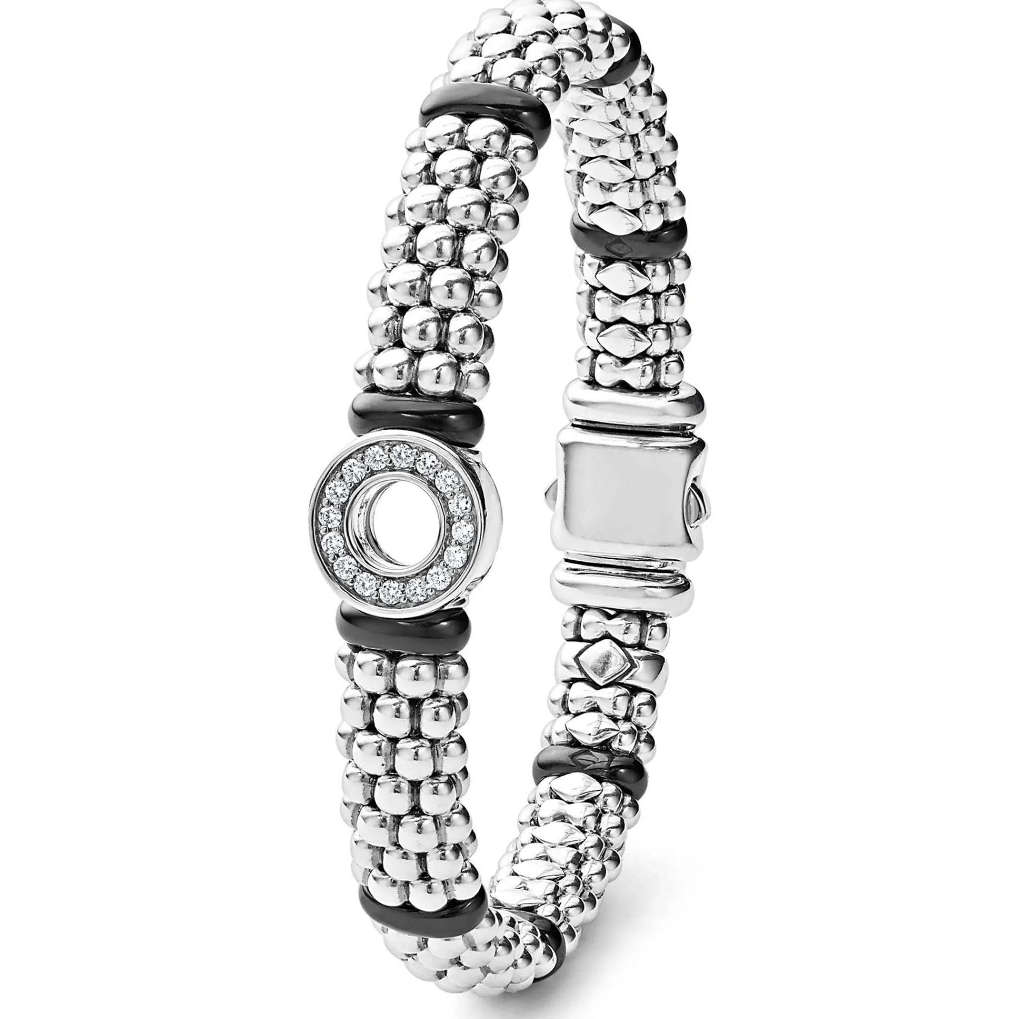 Hot LAGOS Ceramic And Diamond Circle Bracelet | 9Mm