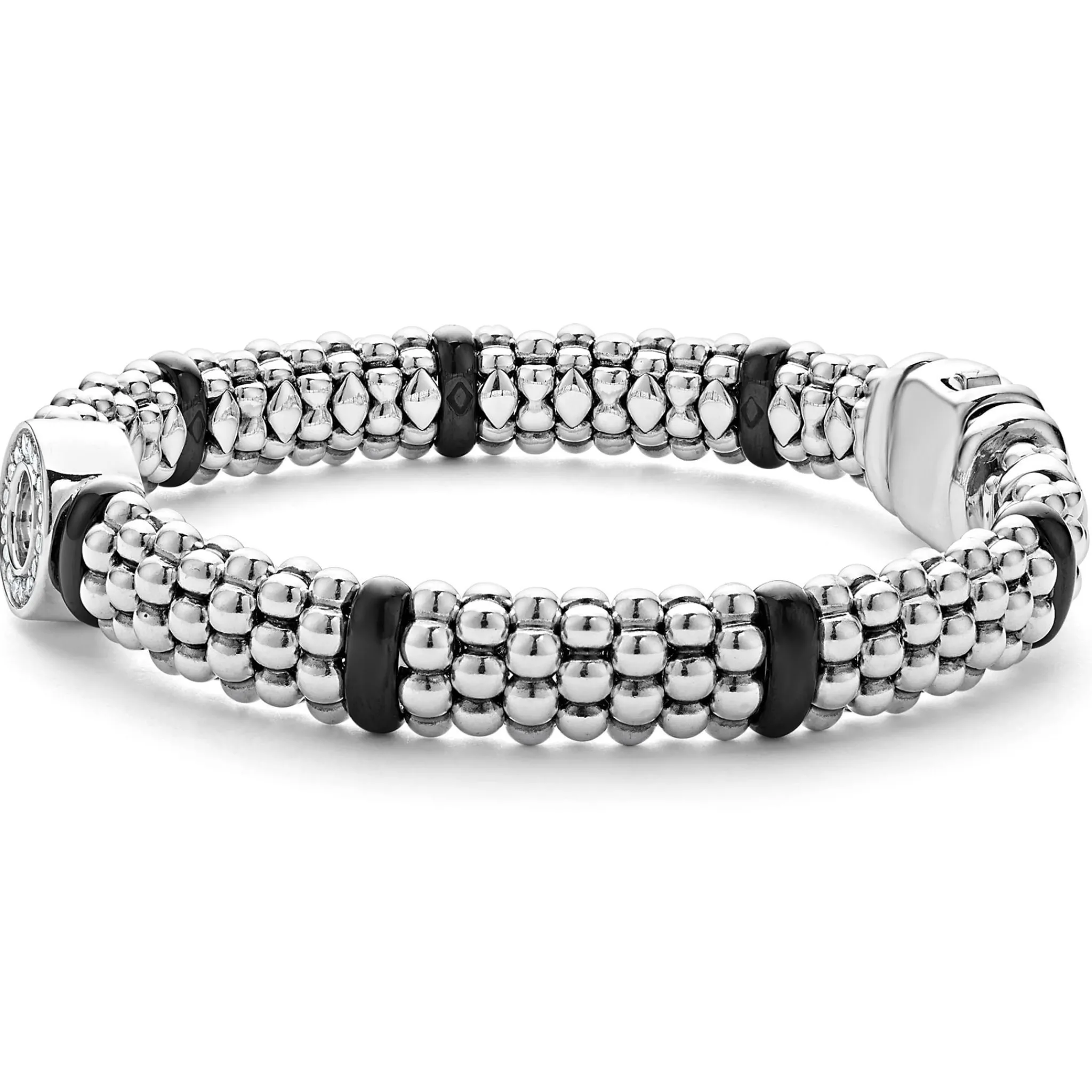 Hot LAGOS Ceramic And Diamond Circle Bracelet | 9Mm