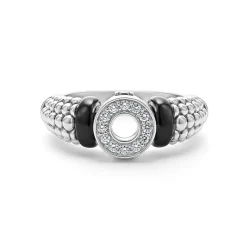 New LAGOS Ceramic And Diamond Circle Ring