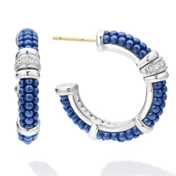 Outlet LAGOS Ceramic And Diamond Hoop Earrings