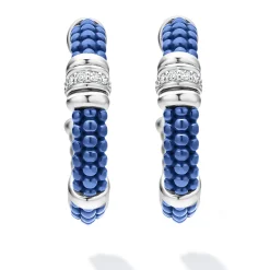 Outlet LAGOS Ceramic And Diamond Hoop Earrings