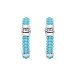 Flash Sale LAGOS Ceramic And Diamond Hoop Earrings