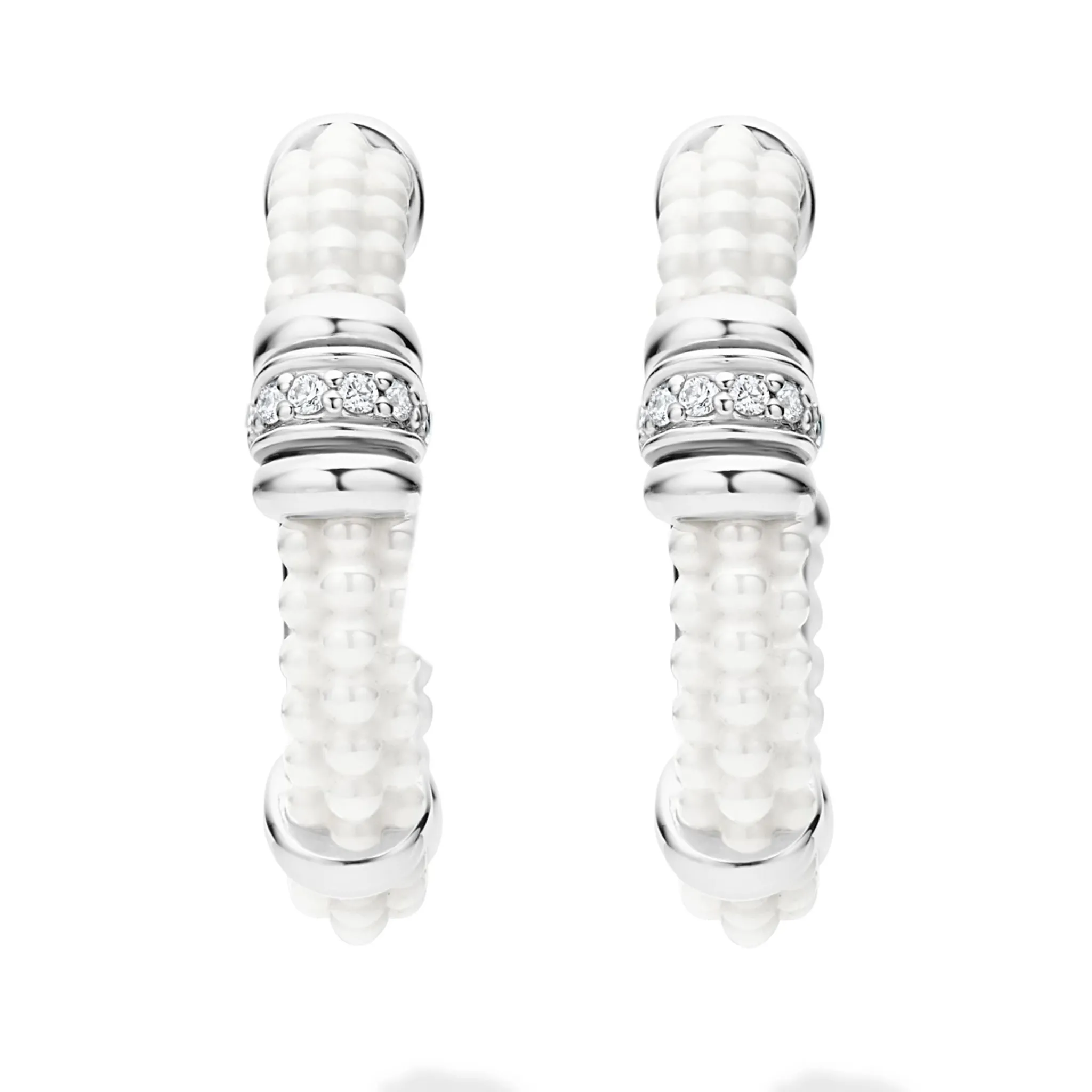 Best LAGOS Ceramic And Diamond Hoop Earrings