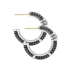 Hot LAGOS Ceramic And Diamond Hoop Earrings