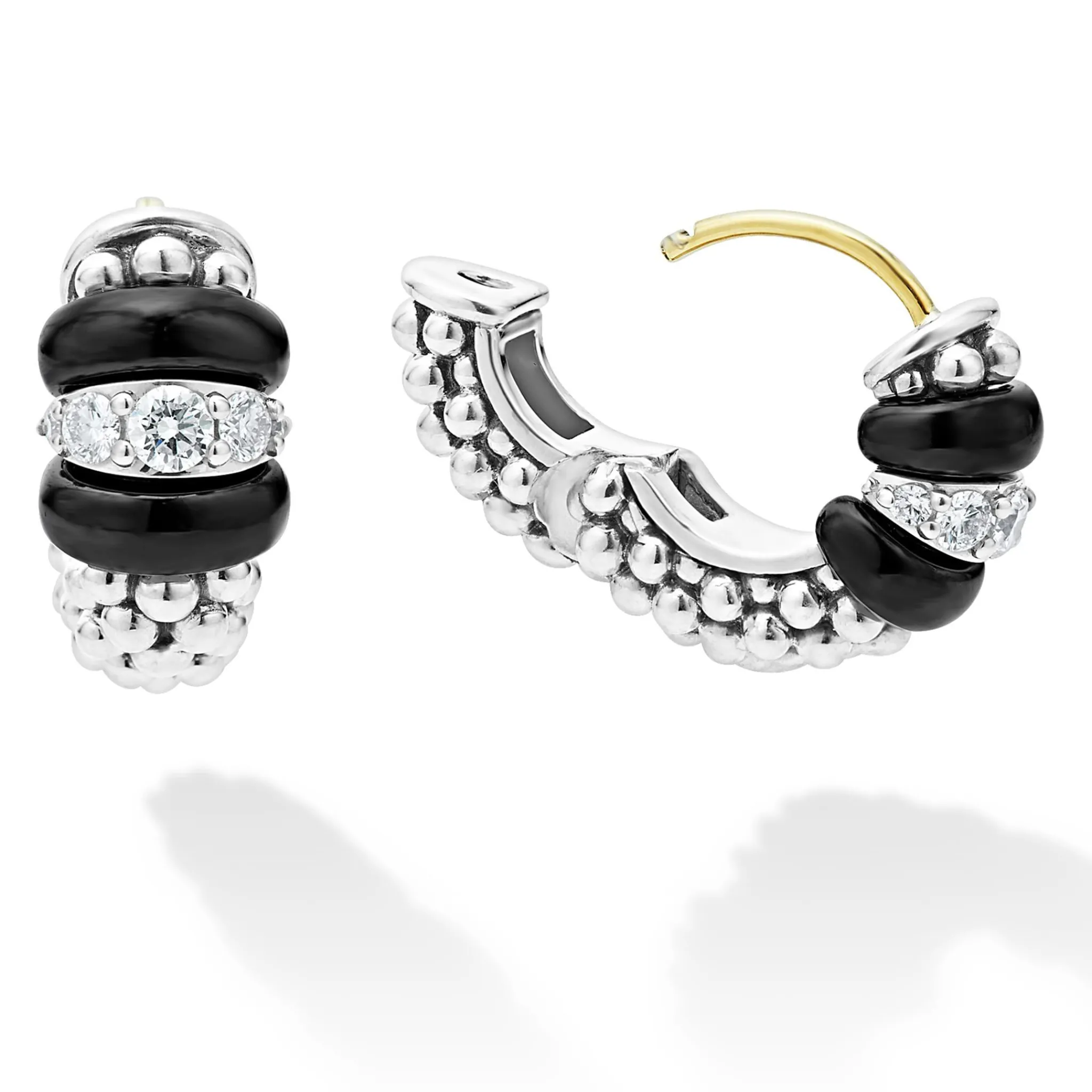 Outlet LAGOS Ceramic And Diamond Huggie Earrings