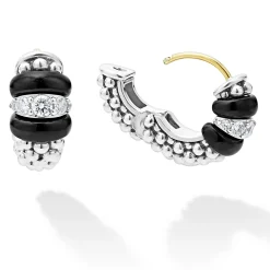 Flash Sale LAGOS Ceramic And Diamond Huggie Earrings