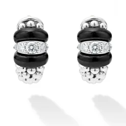 Flash Sale LAGOS Ceramic And Diamond Huggie Earrings