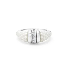 Online LAGOS Ceramic Diamond Stacking Ring