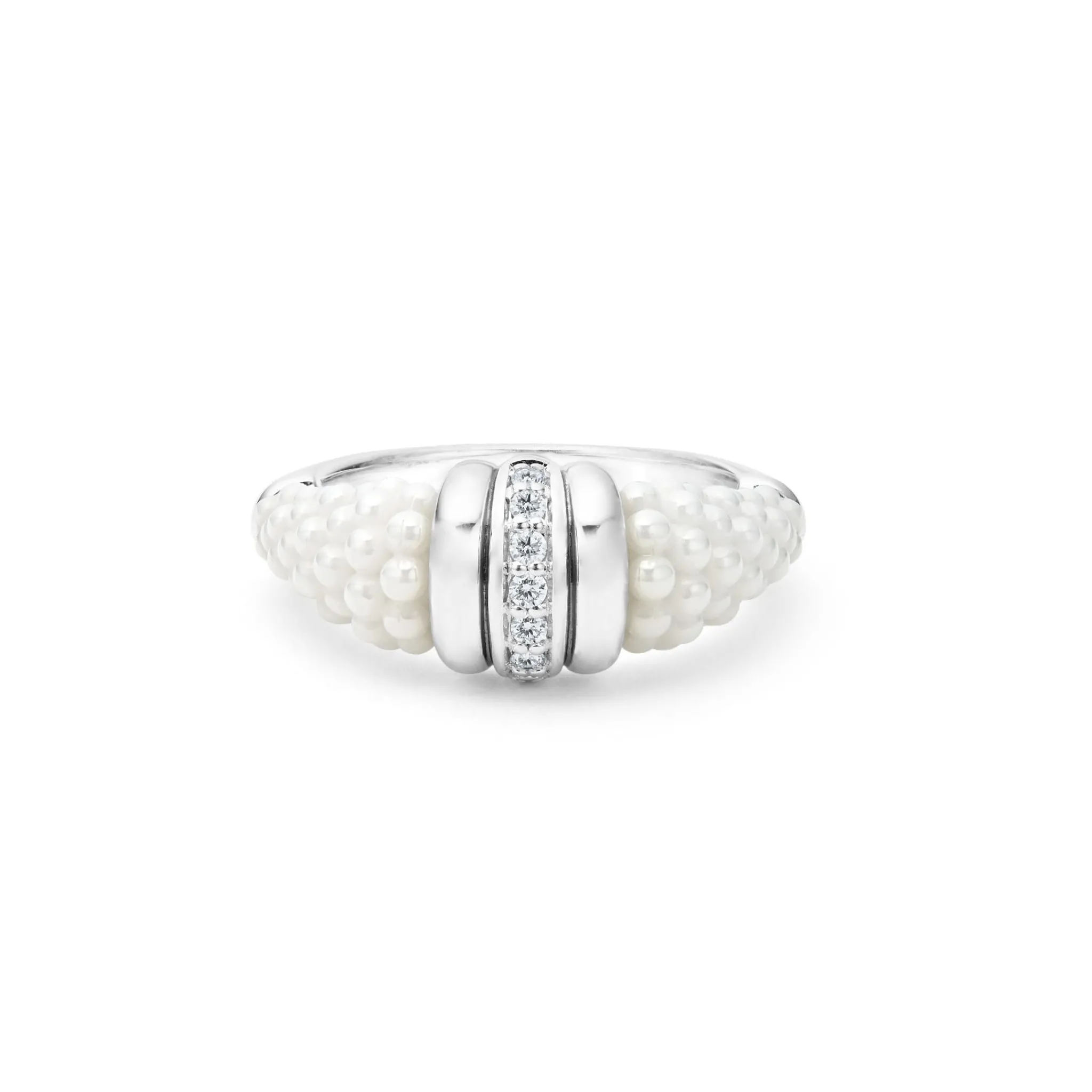 Online LAGOS Ceramic Diamond Stacking Ring