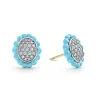 Fashion LAGOS Ceramic Oval Diamond Stud Earrings