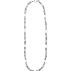 Shop LAGOS Ceramic Three Bead Station Caviar Necklace