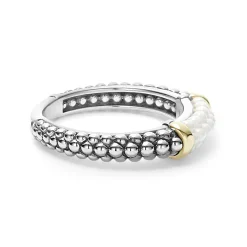 Flash Sale LAGOS Ceramic Two-Tone Caviar Stacking Ring