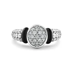 Online LAGOS Circle Ceramic Caviar Diamond Ring