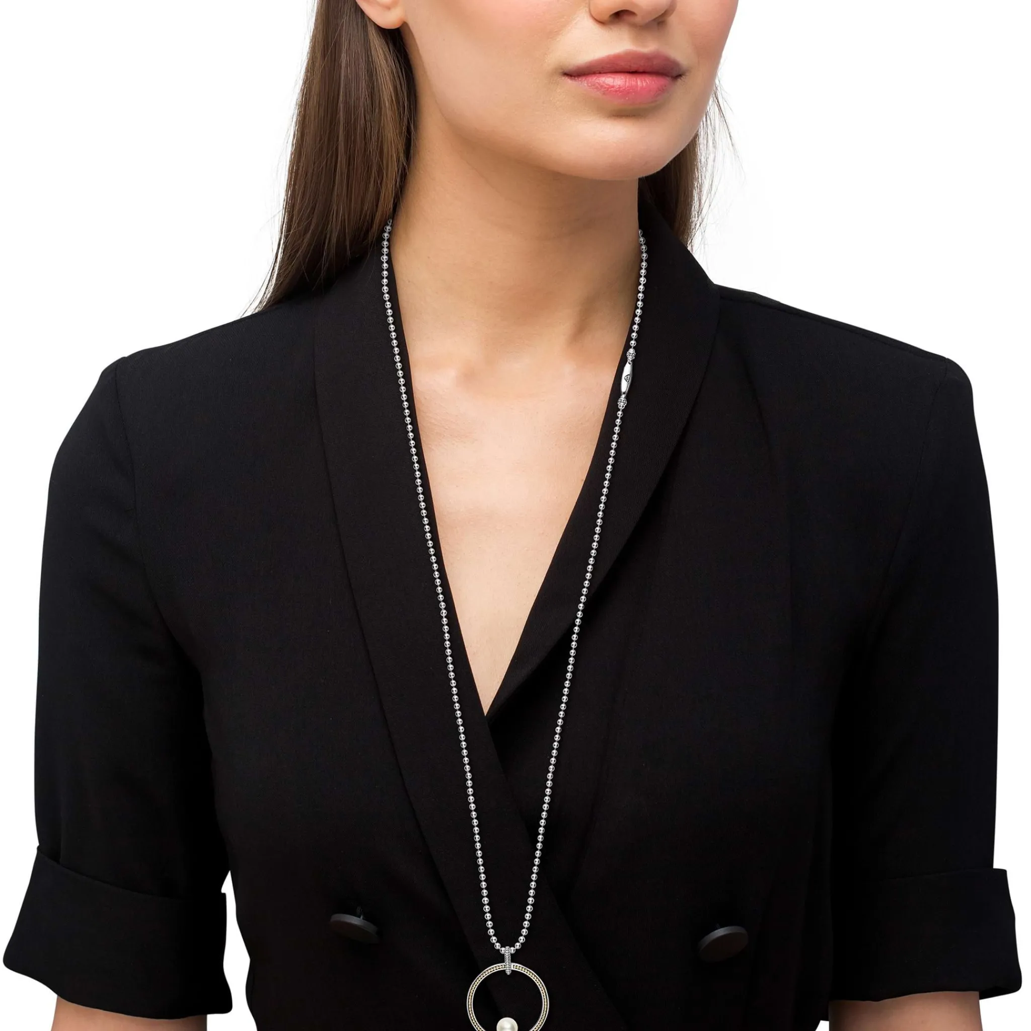 Hot LAGOS Circle Pearl Statement Necklace