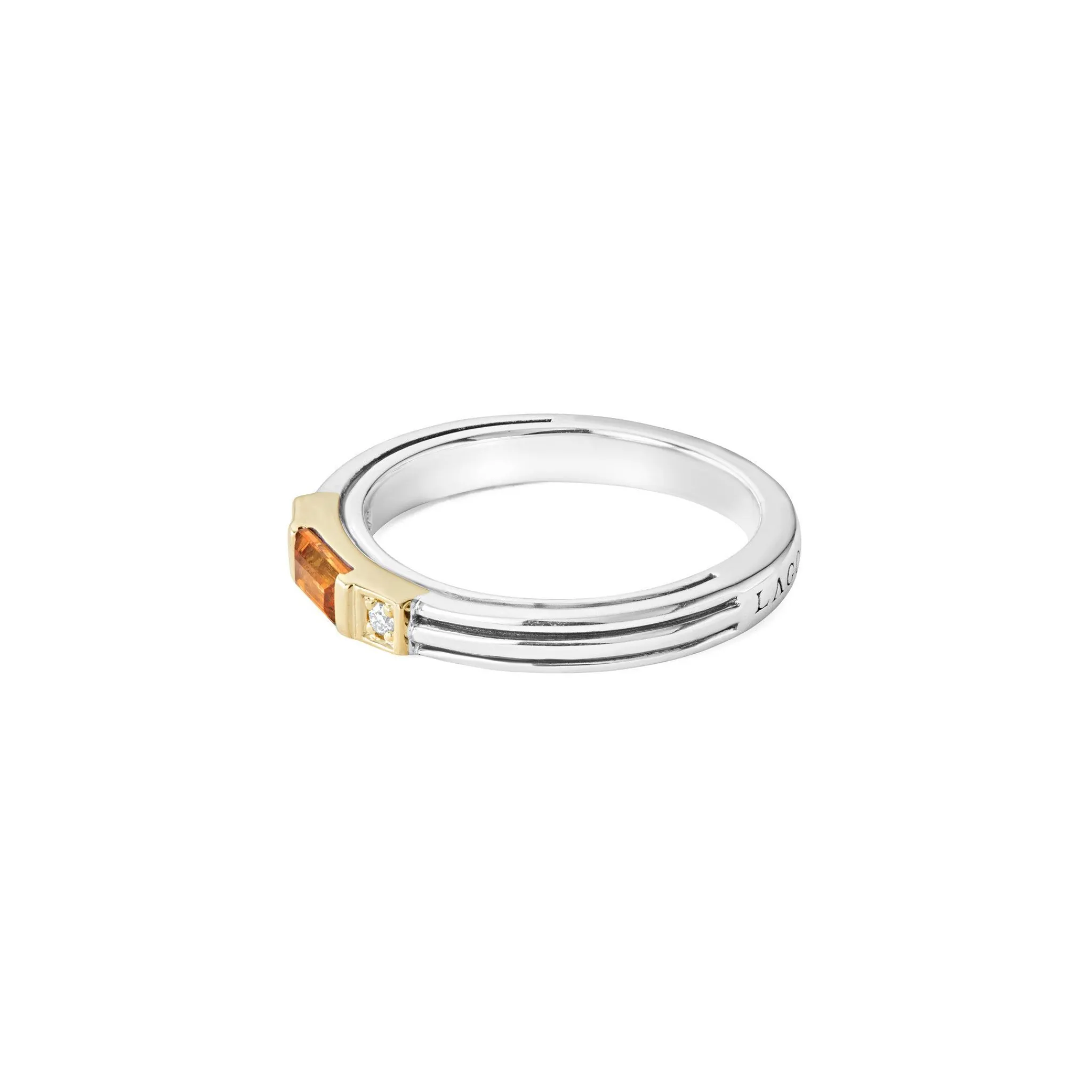 Hot LAGOS Citrine And Diamond Stacking Ring
