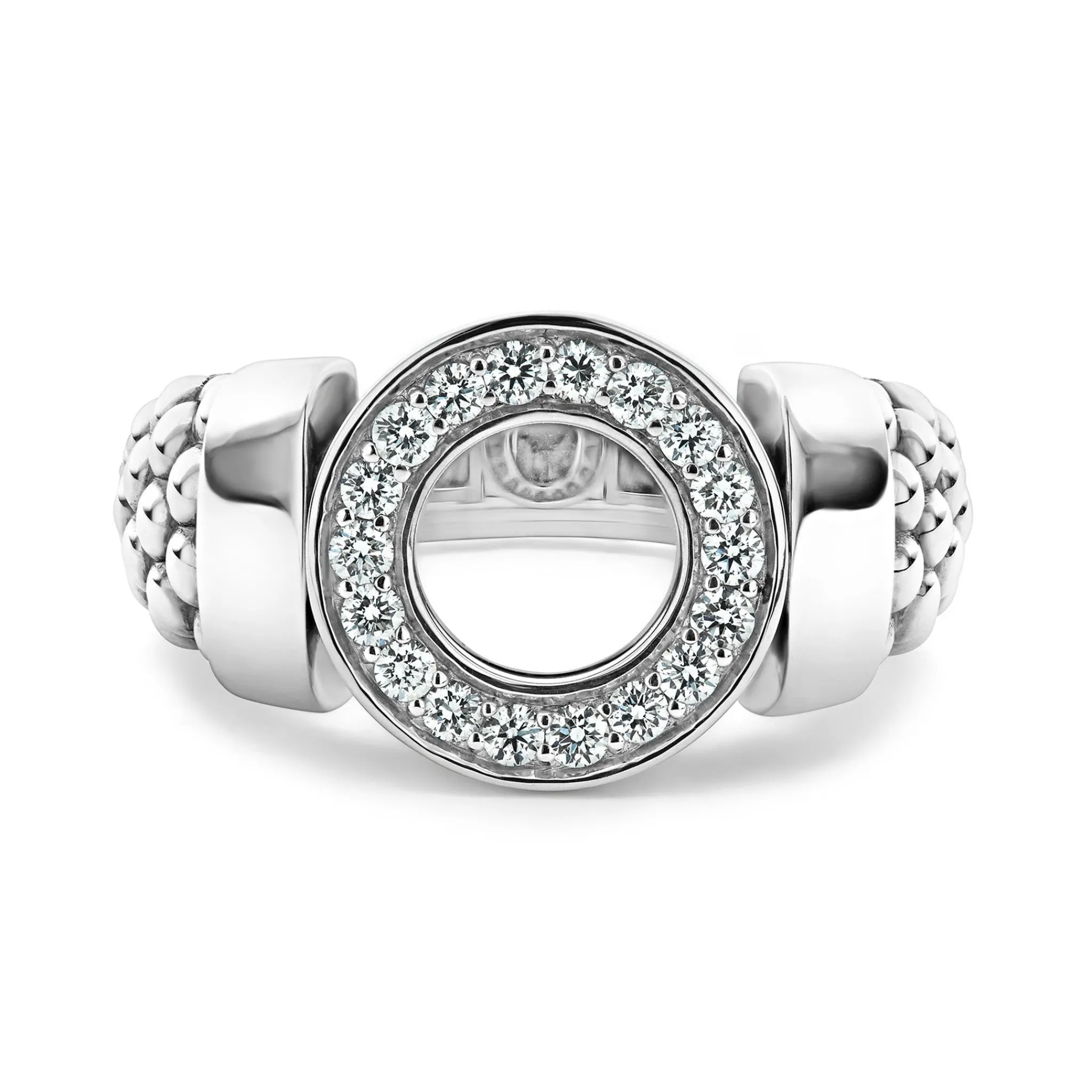 Hot LAGOS Diamond Circle Caviar Ring