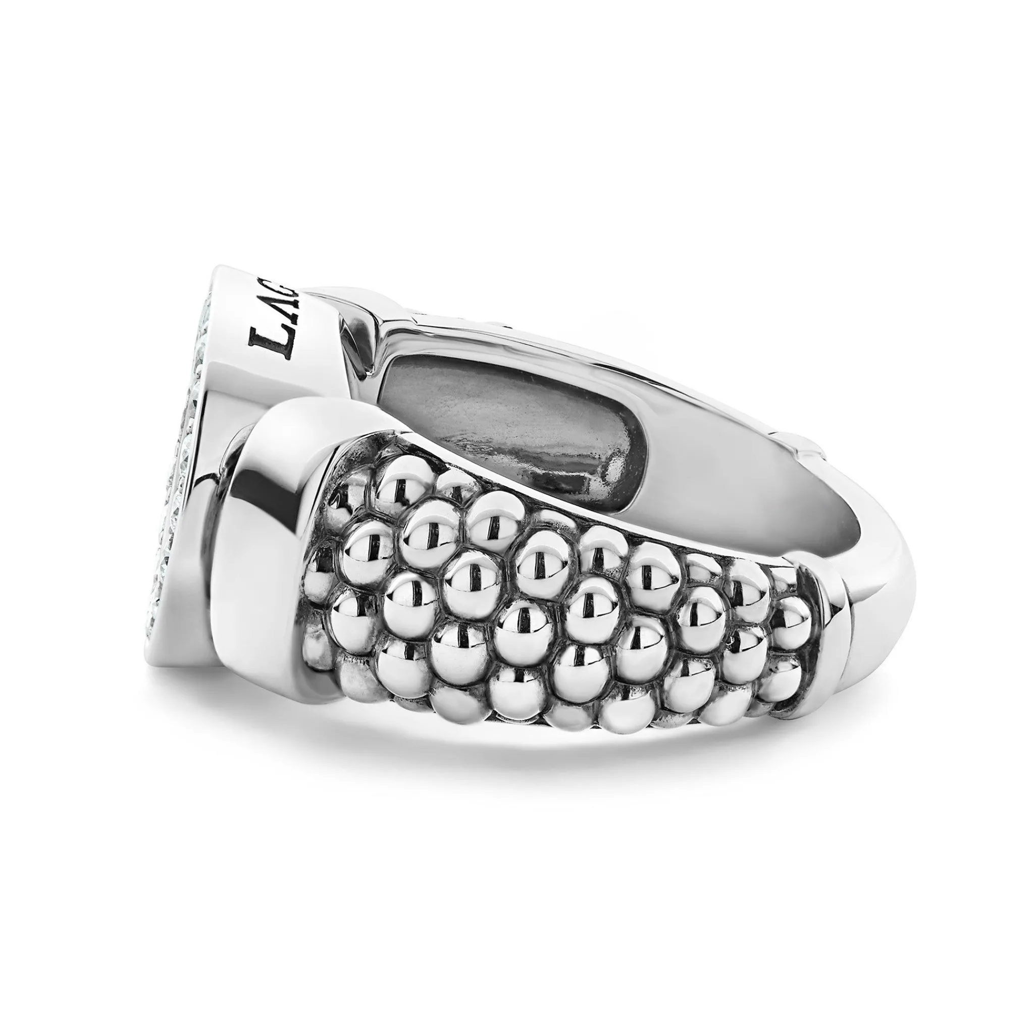 Hot LAGOS Diamond Circle Caviar Ring