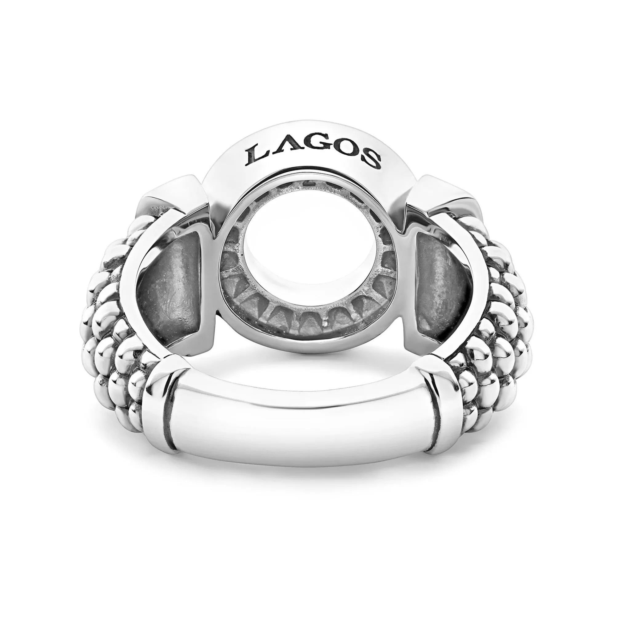 Hot LAGOS Diamond Circle Caviar Ring