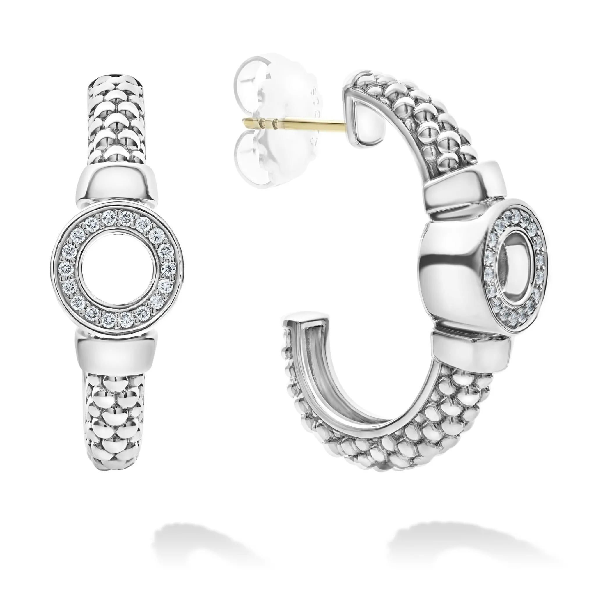 Online LAGOS Diamond Circle Half Hoop Earrings