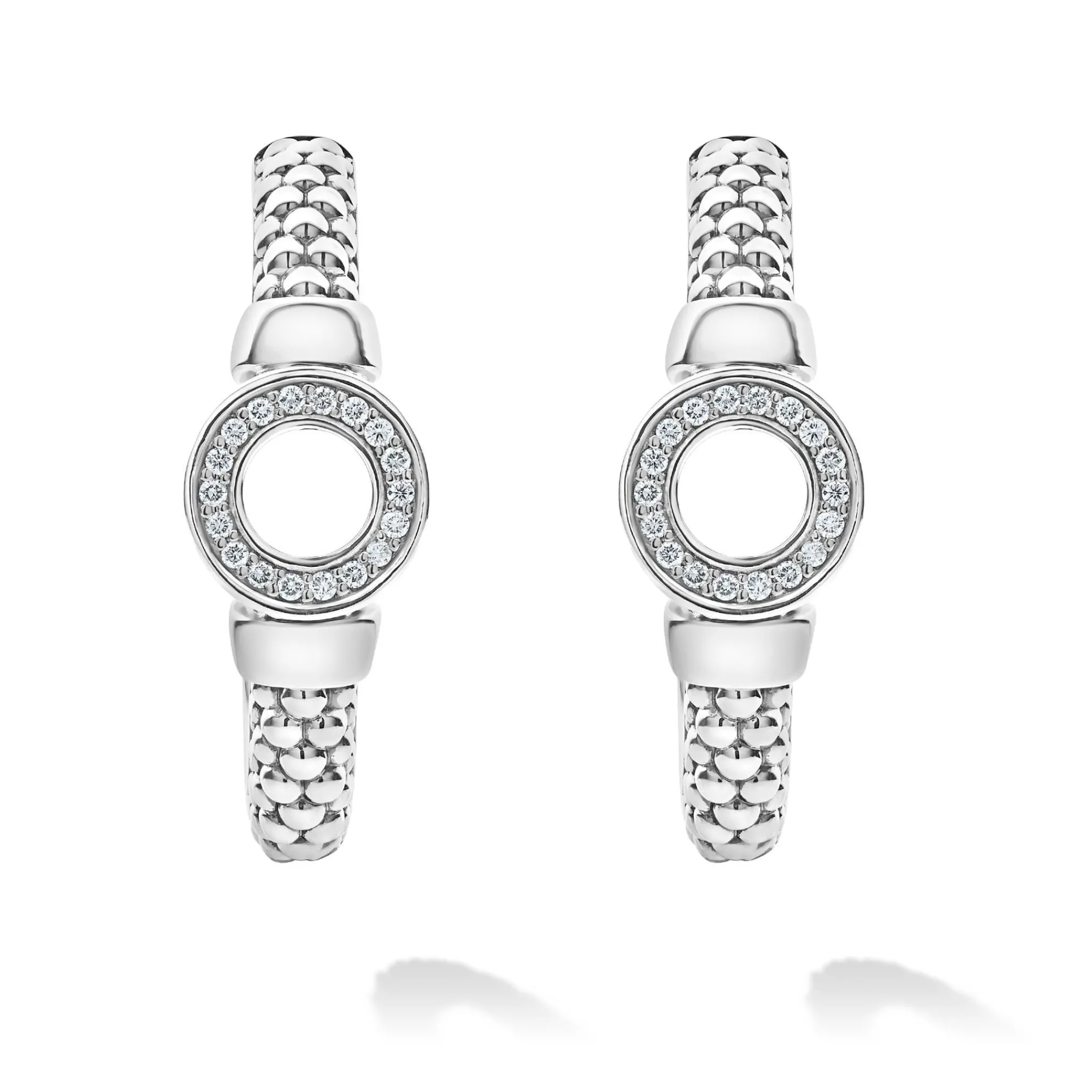 Online LAGOS Diamond Circle Half Hoop Earrings
